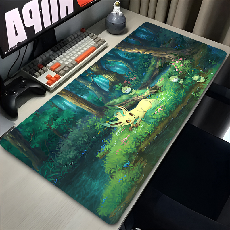 Tech Accessories For Desk - Mouse Pad Gamer P-pokemon Leafeon Large