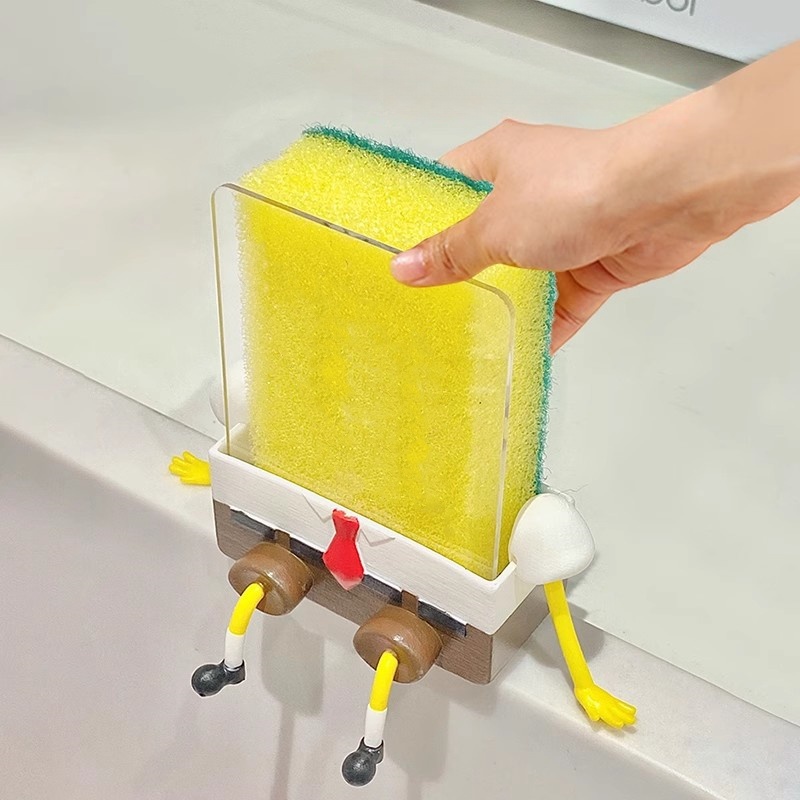 Tech Accessories Organizer - Dishwashing Cartoon Sponge Storage Rack Wash