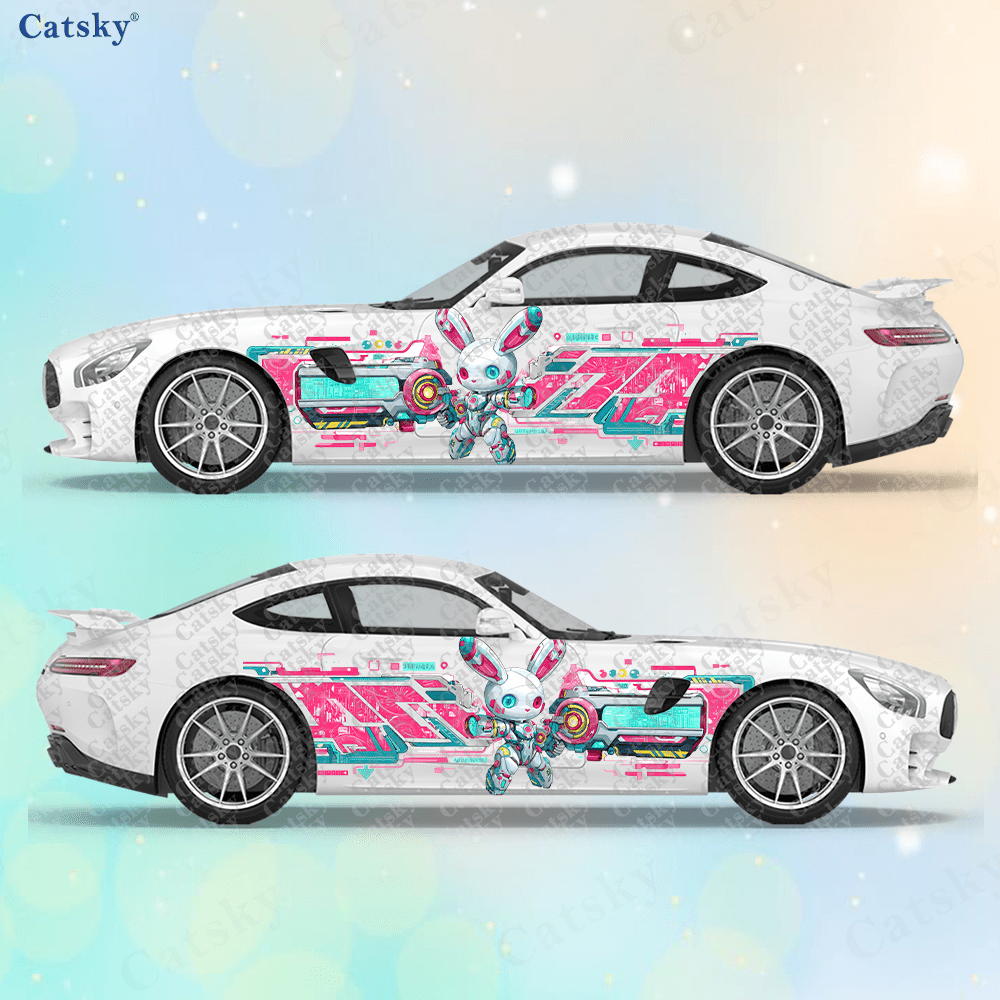 2pcs Cyberpunk Line Tech Bunny - Tech Accessories For Car reseña y precio