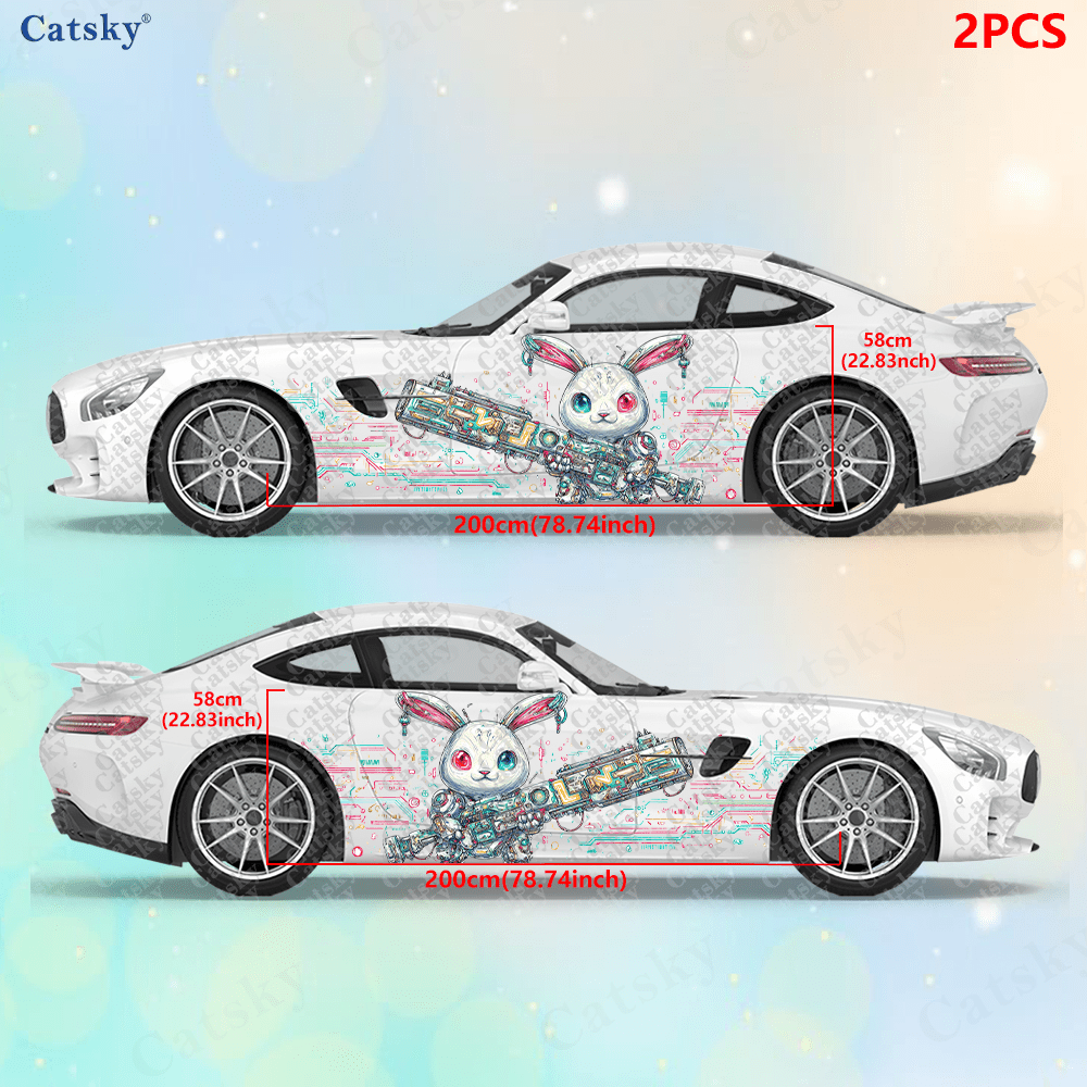 2pcs Cyberpunk Line Tech Bunny - Tech Accessories For Car reseña y precio