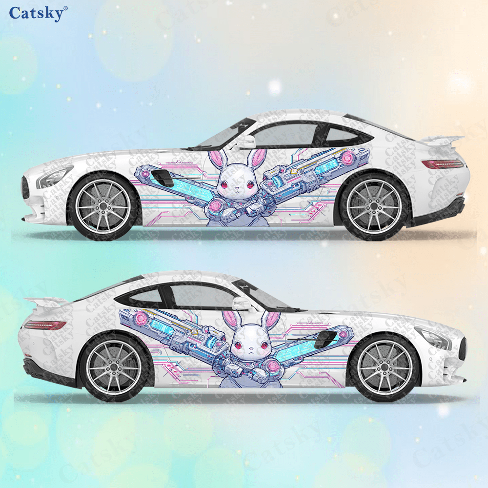 2pcs Cyberpunk Line Tech Bunny - Tech Accessories For Car reseña y precio