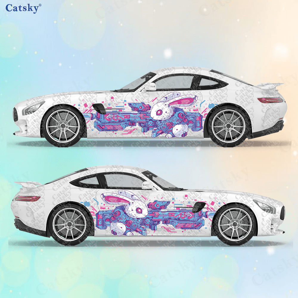 2pcs Cyberpunk Line Tech Bunny - Tech Accessories For Car reseña y precio