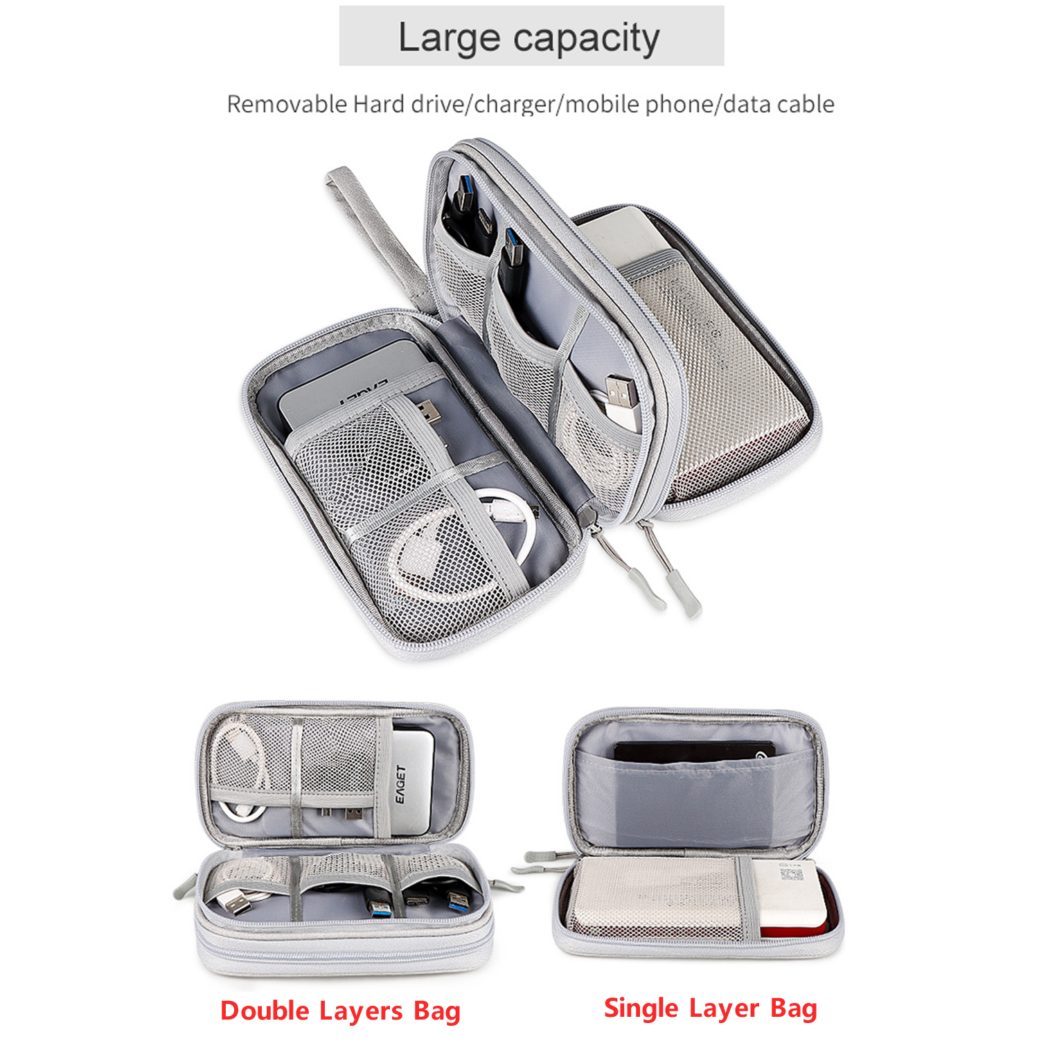 Nylon Storage Bag Double Layer - Tech Accessories Organizer reseña y precio
