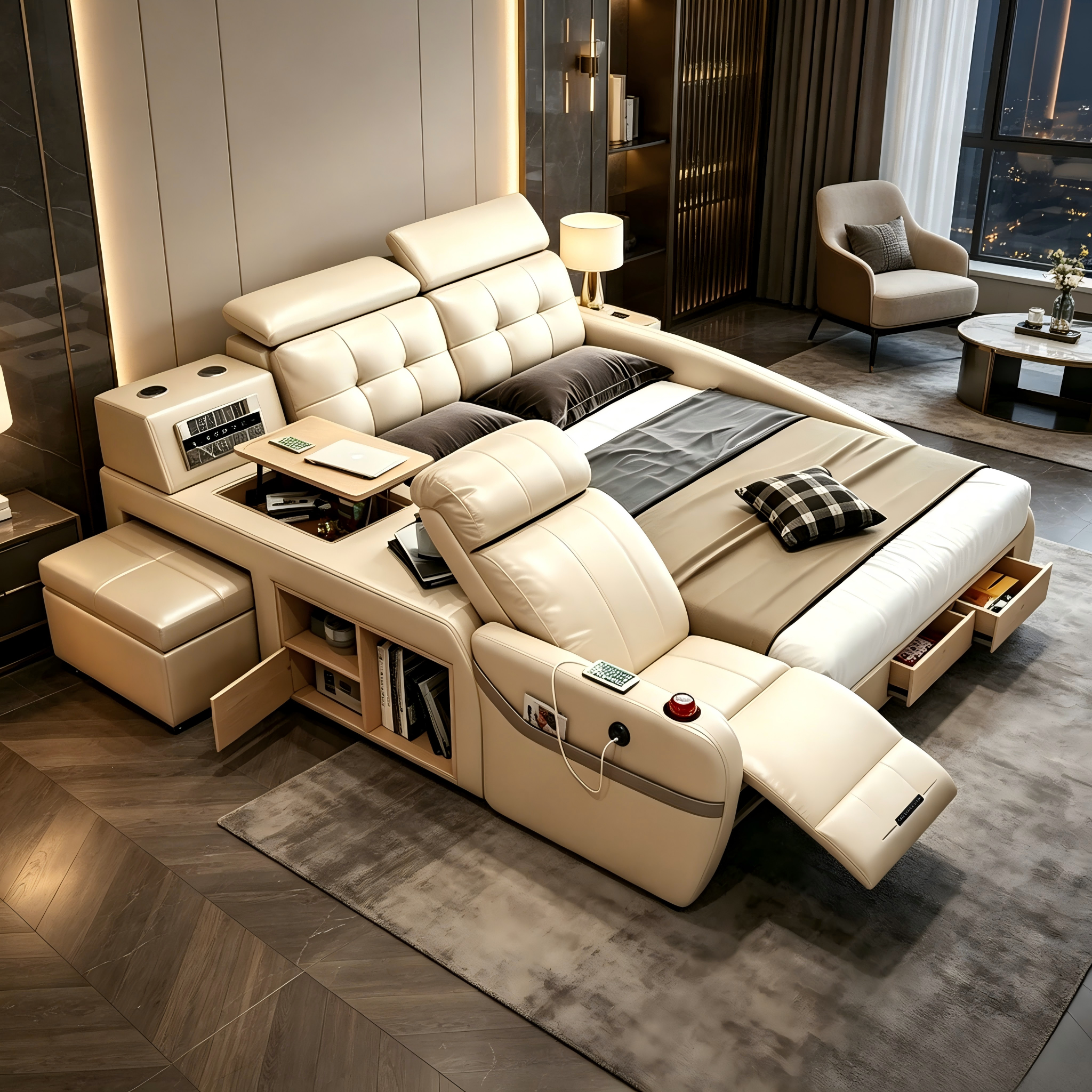MS-Couch Electric Recliner wit - Tech Queen reseña y precio