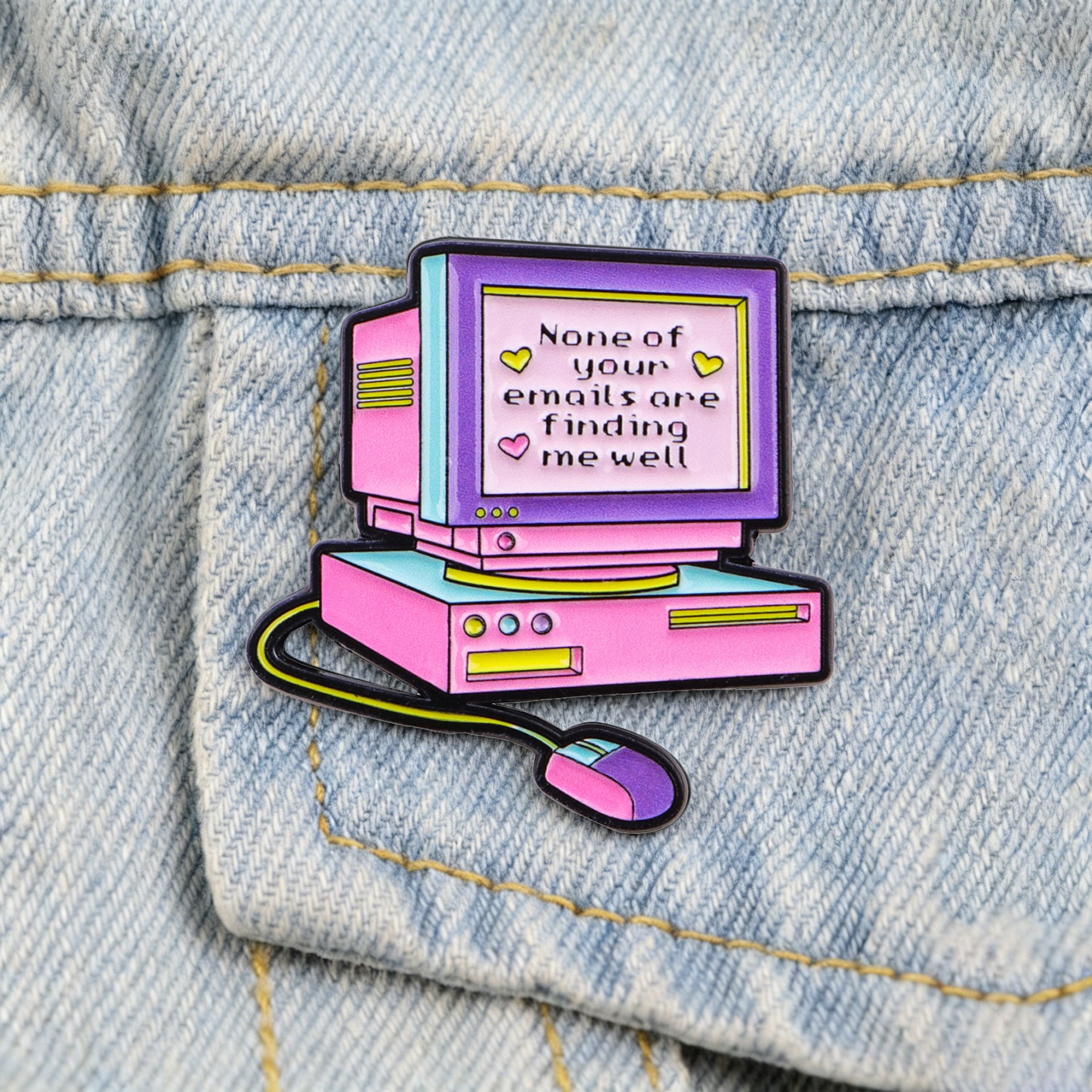 Retro Computer Enamel Pin None - Tech Accessories Backpack reseña y precio