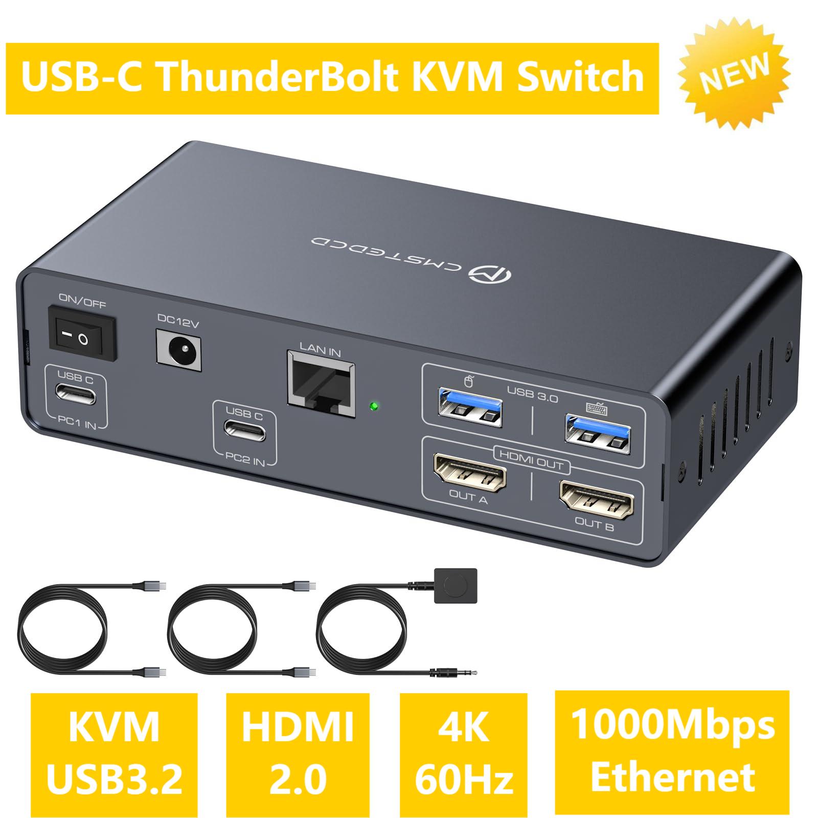 USB C KVM Switch 2 Monitors 2  - Usb C To Hdmi reseña y precio