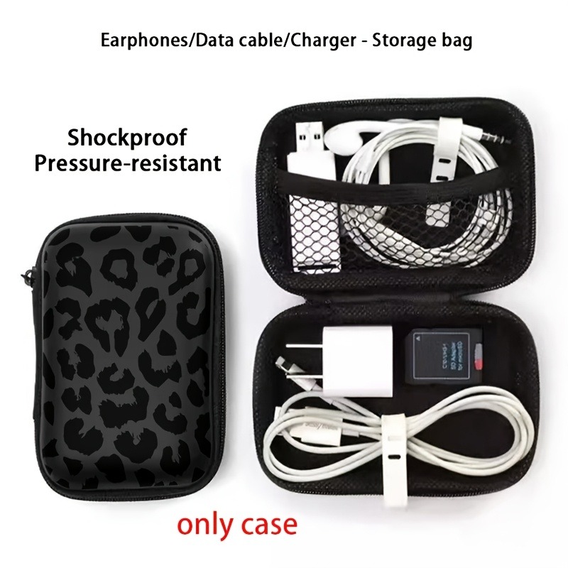 Black Leopard Print EVA Hard S - Tech Accessories Organizer reseña y precio