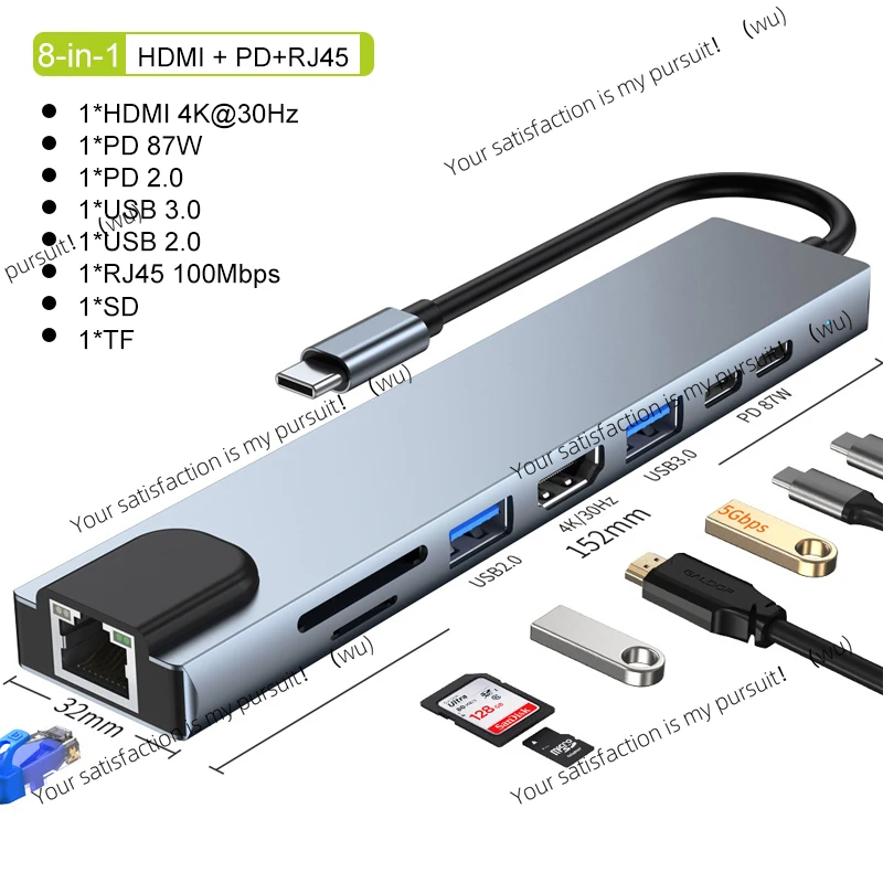 USB C Hub 8/7 inch, C 3.1 to 4 - Usb C To Hdmi reseña y precio
