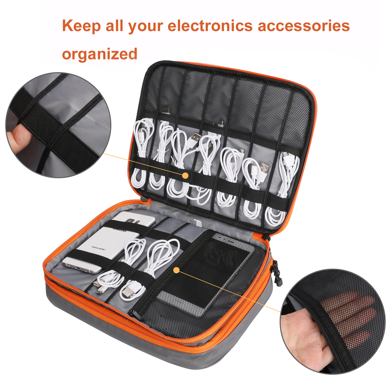 Double Layers Large Capacity T - Tech Accessories Organizer reseña y precio
